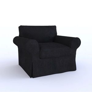 Custom Black Velvet IKEA Upland chair covers 2.